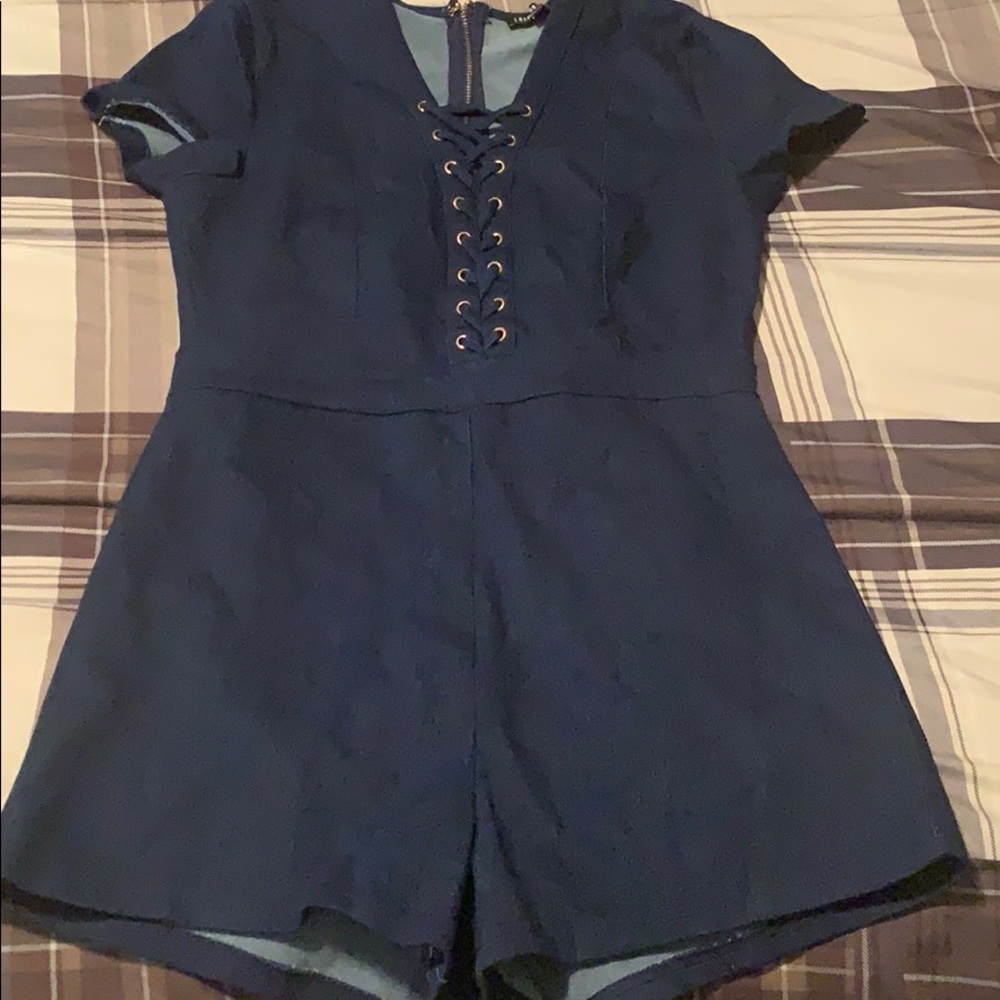 Blue jean short romper